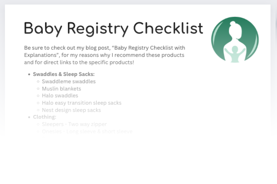 Baby Registry Checklist