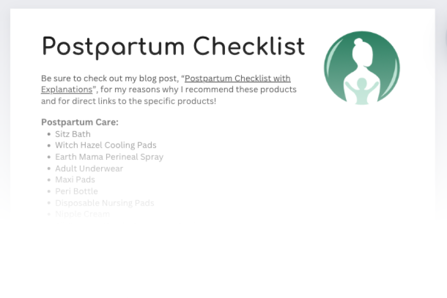 Postpartum Checklist